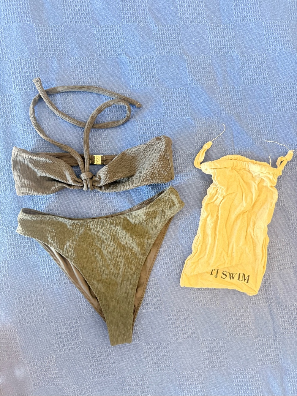 TJ swim two piece in textured charcoal